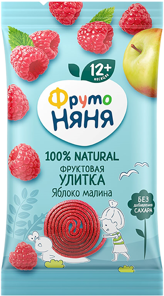 Изображение Фруктовые кусочки Фрутоняня улитка яблоко малина Прогресс м/у, 15 г