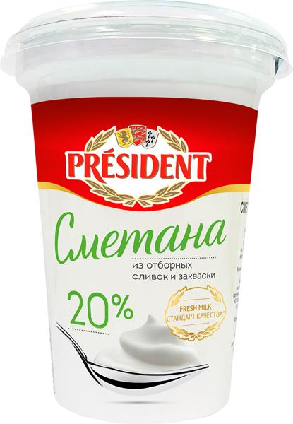 Изображение Сметана 20% Президент Ефремовский МСК п/б, 350 г