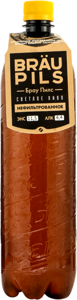 Изображение Пиво светлое Пилснер 4,4% н/ф Брау Пилс Диановъ пивоварня п/б, 1 л