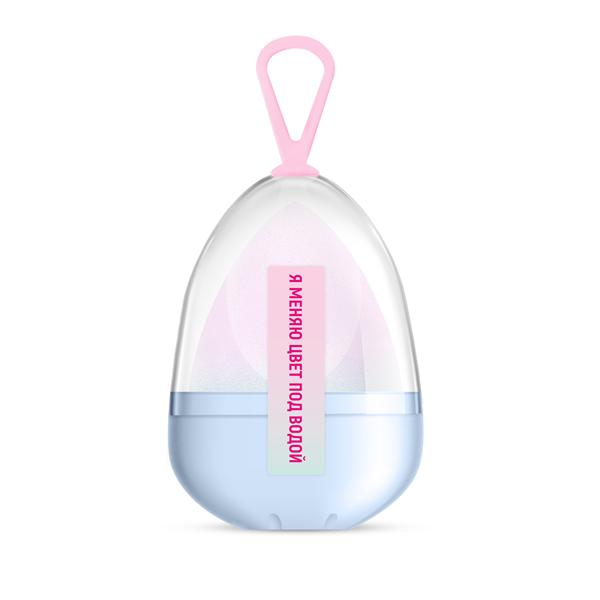 Изображение Спонж для макияжа Соломия меняющий цвет голуб розов Соломия Косметикс п/у, 1 шт