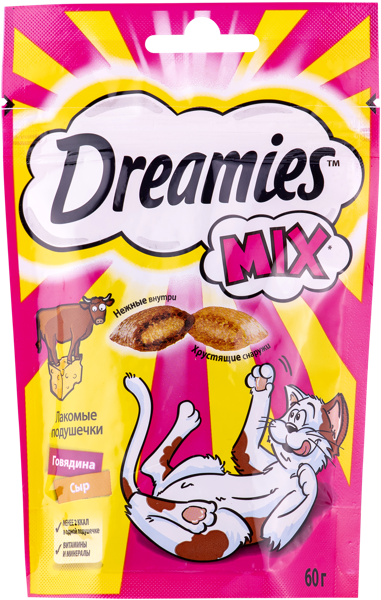 Изображение Лакомство для кошек Дримис микс говядина сыр Марс м/у, 60 г