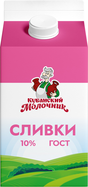 Изображение Сливки 10% Кубанский Молочник Ленинградский СК т/п, 450 мл