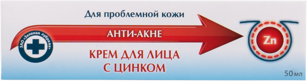 Изображение Крем для лица ЗД цинк от акне Зеленая дубрава к/у, 50 мл