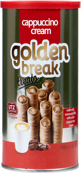 Изображение Вафельные трубочки Голден Брэйк Тритс капучино Квартет ж/б, 135 г