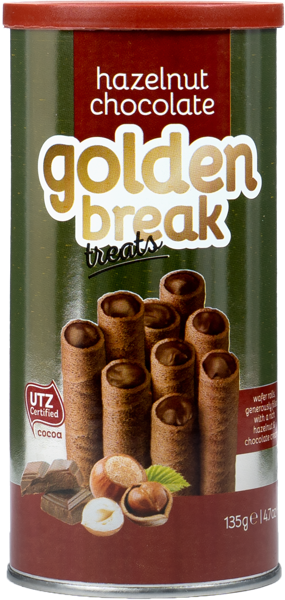 Изображение Вафельные трубочки Голден Брэйк Тритс орех Квартет ж/б, 135 г