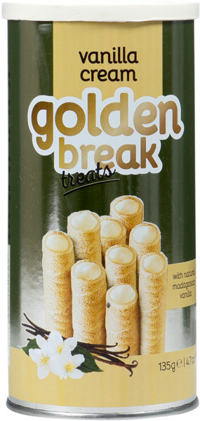 Изображение Вафельные трубочки Голден Брэйк Тритс ваниль Квартет ж/б, 135 г