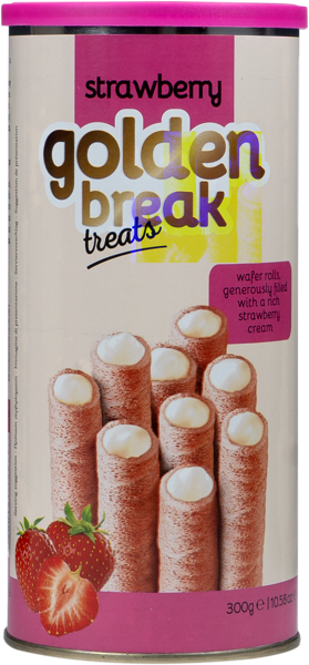 Изображение Вафельные трубочки Голден Брэйк Тритс клубника Квартет ж/б, 300 г