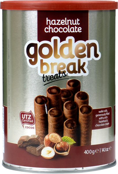 Изображение Вафельные трубочки Голден Брэйк Тритс орех Квартет ж/б, 400 г