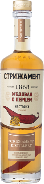 Изображение Настойка Стрижамент медовая с перцем Стрижамент с/б, 0,5 л