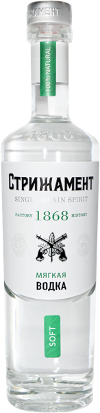 Изображение Водка Спирт Люкс 40% Стрижамент мягкая Стрижамент с/б, 0,5 л