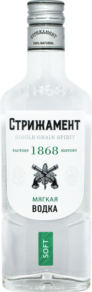Изображение Водка Спирт Люкс 40% Стрижамент мягкая фляжка Стрижамент с/б, 0,25 л