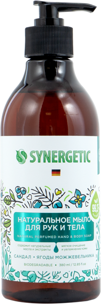 Изображение Мыло жидкое для рук Синергетик БИО сандал и можжевельник Синергетик п/у, 380 мл