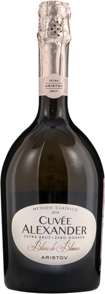 Изображение Вино игристое белое экстра брют Аристов Кюве Александр ЗНМП блан де блан Кубань Вино с/б, 0,75 л