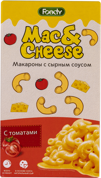 Изображение Макароны с сырным соусом Фуди с томатами Фуди кор, 143 г