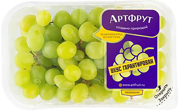 Изображение Ягода премиум б/к Артфрут виноград белый  лоток, 500 г