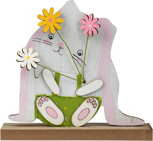 Изображение Фигурка 15см на подставке Кеминг декорис кролик с цветком Кеминг , 1 шт