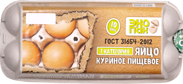 Изображение Яйцо куриное С1 Экопак первая категория Свердловская ПФ к/у, 10 шт