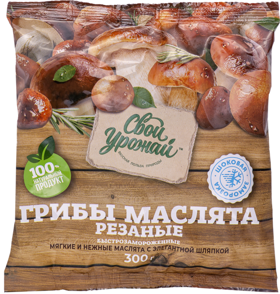 Изображение Грибы замороженные Свой Урожай маслята РПК м/у, 300 г