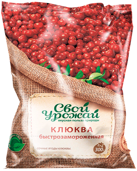 Изображение Ягоды замороженные Свой Урожай клюква садовая РПК м/у, 300 г