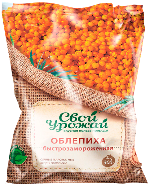 Изображение Ягоды замороженные Свой Урожай облепиха РПК м/у, 300 г