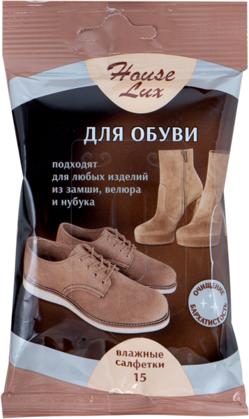 Изображение Салфетки влажные для обуви Хауз люкс замша велюр нубук Авангард ООО м/у, 15 шт