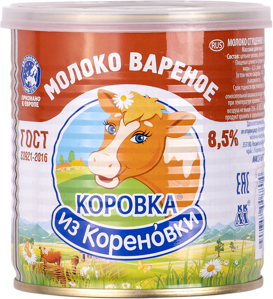 Изображение Молоко сгущенное 8,5% Коровка из Кореновки вареное Кореновский МКК ж/б, 360 г