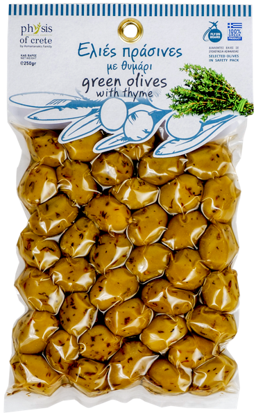 Изображение Оливки с тмином Физис оф Крит каламата зеленые Асмарианаки Мария в/у, 250 г