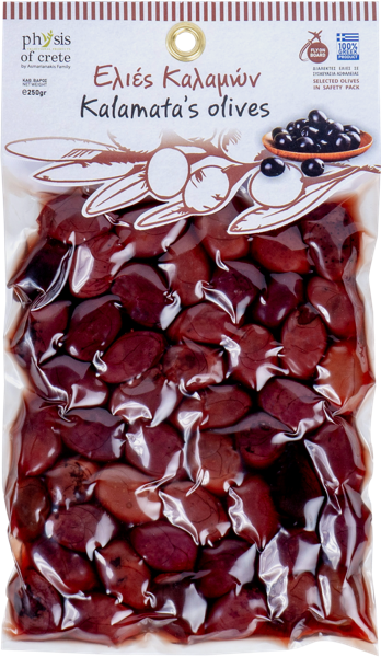 Изображение Оливки с косточкой Физис оф Крит каламата черные Асмарианаки Мария в/у, 250 г