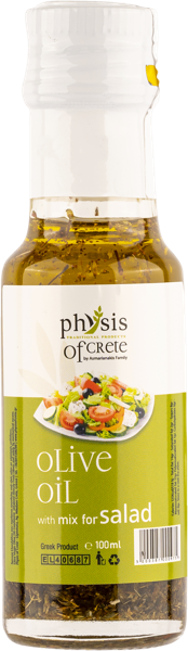 Изображение Масло оливковое Физис оф Крит с зеленью салата Асмарианаки Мария с/б, 100 мл