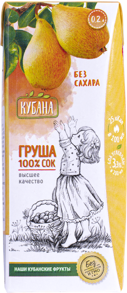 Изображение Сок Кубана груша Кубснаб т/п, 0,2 л