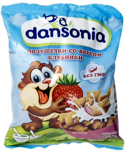 Изображение Готовый завтрак Дансония подушечки клубника Дансония м/у, 175 г