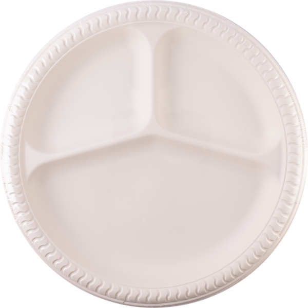 Изображение Одноразовая посуда 25см Биопосуда менажница белая Шанхай СанРайз м/у, 3 шт