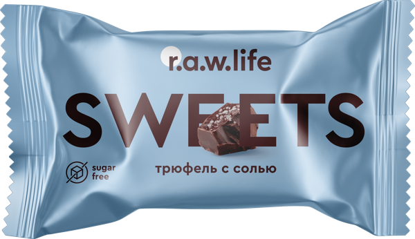 Изображение Конфета без сахара Рав лайф трюфель с солью РоуЛайф м/у, 17 г