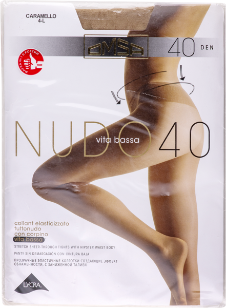 Изображение Колготки 40 ден размер 4 Омса нудо вита басса карамелло Омса к/у, 1 шт