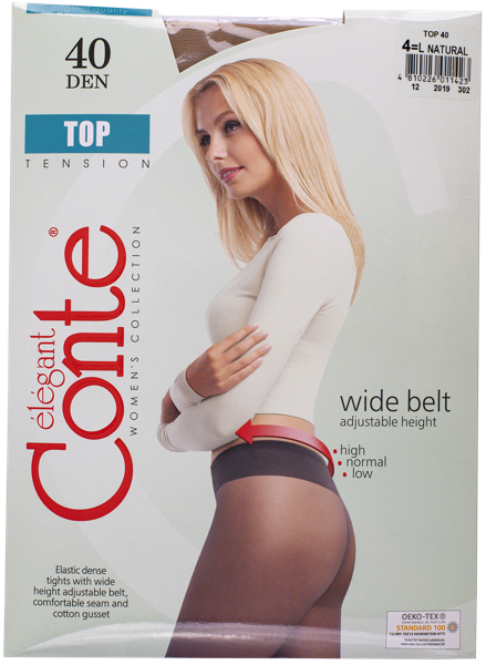 Изображение Колготки 40 ден размер 4 Конте топ натурал Конте СПА м/у, 1 шт