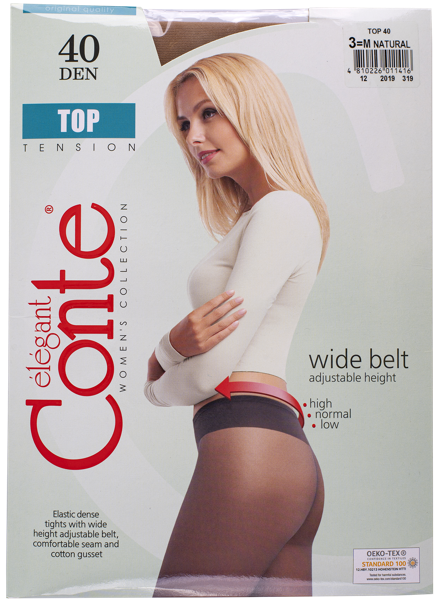 Изображение Колготки 40 ден размер 3 Конте топ натурал Конте СПА м/у, 1 шт