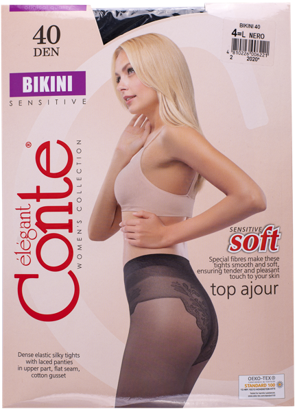 Изображение Колготки 40 ден размер 4 Конте бикини неро Конте СПА м/у, 1 шт