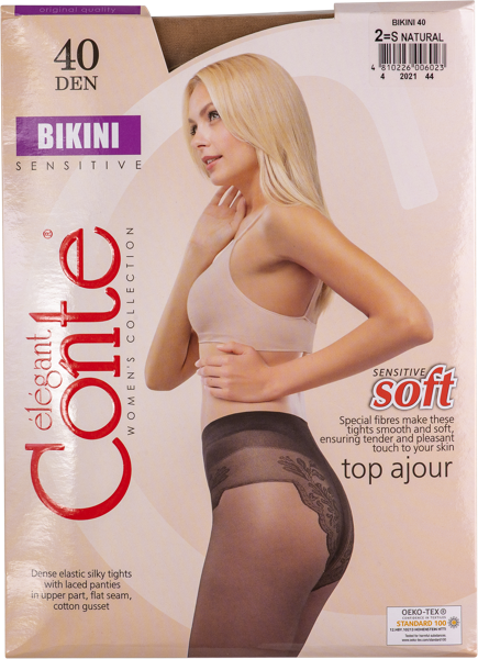 Изображение Колготки 40 ден размер 2 Конте бикини натурал Конте СПА м/у, 1 шт
