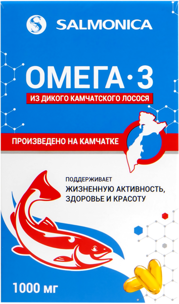 Изображение Комплекс витаминный Салмоника омега 3 1000 мг Тымлатский рыбокомбинат кор, 54 г