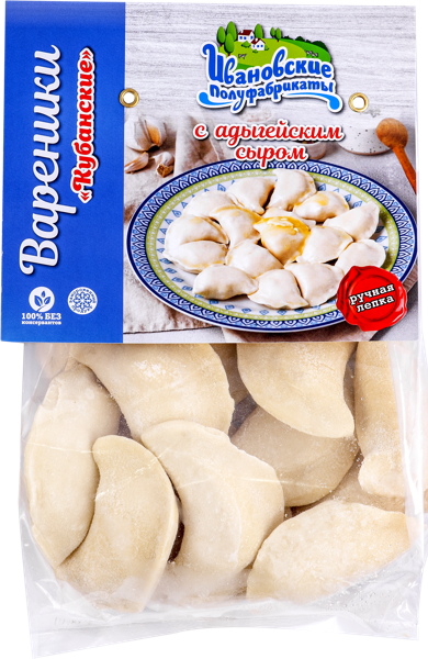Изображение Вареники ручной лепки Ивановские Полуфабрикаты кубанские адыгейский сыр ИП Басынина Е.А. м/у, 450 г
