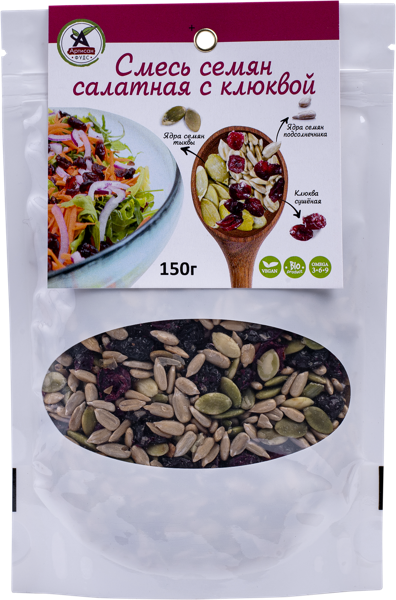 Изображение Семечки для салата Артисан фудс ассорти с клюквой Арутюнян К.В. ИП м/у, 150 г