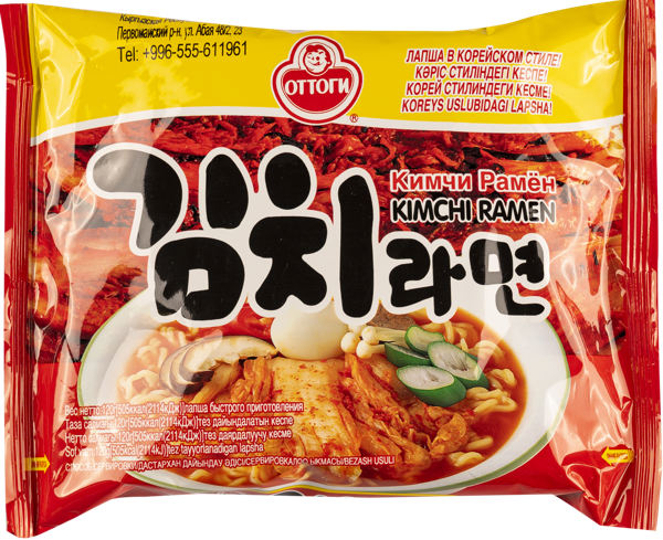 Изображение Лапша быстрого приготовления Оттоги рамен со вкусом кимчи Оттоги м/у, 120 г