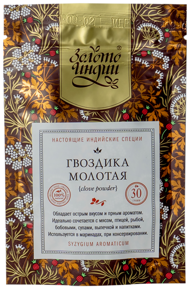 Изображение Гвоздика молотая Золото Индии Евграфов М.М. м/у, 30 г