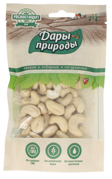 Изображение Орехи натуральные Дары природы кешью жареный МОК производство м/у, 70 г