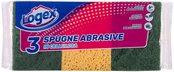 Изображение Губка для посуды Лоджекс классика целлюлоза Сисма м/у, 3 шт
