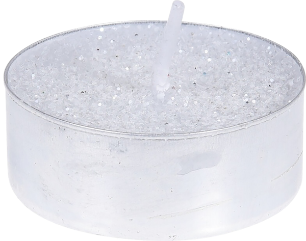 Изображение Свеча 3,7см чайная Купман серебристая с блестками Купман Интернэшнл , 8 шт