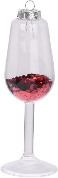 Изображение Елочное украшение 11,5см стекло Купман бокал с блестками Купман Интернэшнл , 1 шт