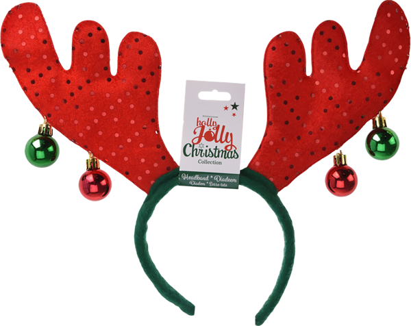 Изображение Ободок 38см карнавальный Купман рога оленя с бубенцами Купман Интернэшнл , 1 шт