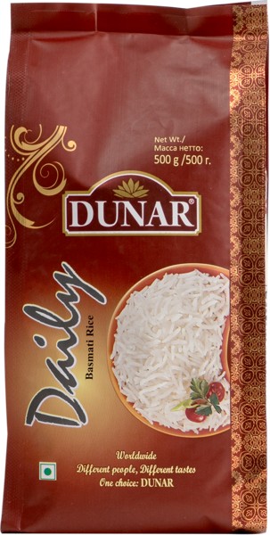 Изображение Рис длиннозерный Дунар басмати дейли Дунар Фудс Лтд. м/у, 500 г