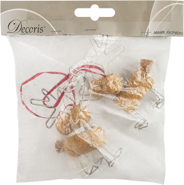 Изображение Елочное украшение 10,5см из пробок Кеминг северный олень Кеминг , 2 шт